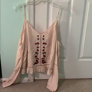 Light pink cold shoulder top